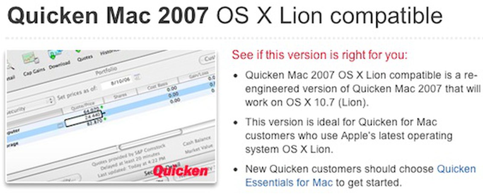 latest version of quicken for mac